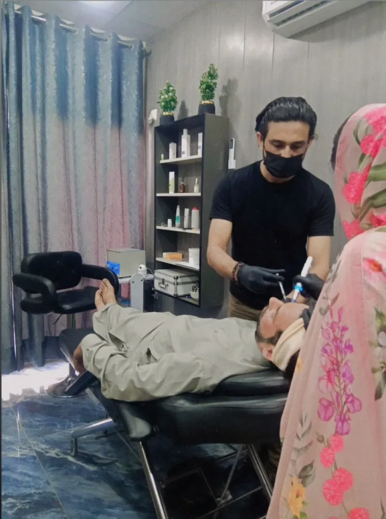 Doctor Performing Professional Aesthetic Facial Treatment
