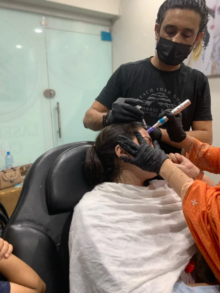 Doctor Performing Microneedling Facial Treatment