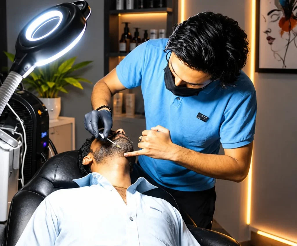 Doctor Performing Skin Resurfacing Treatment